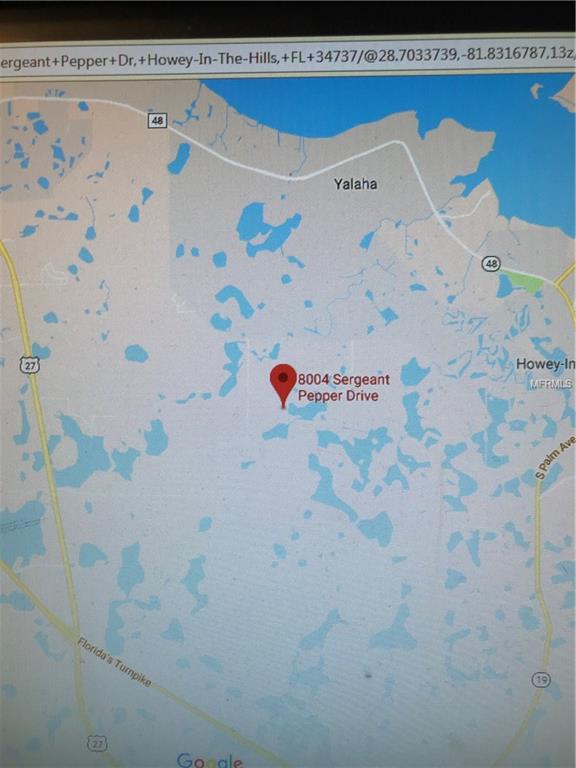 8004 SERGEANT PEPPER DRIVE, HOWEY IN THE HILLS, Florida 34737, ,Vacant land,For sale,SERGEANT PEPPER,S4857008