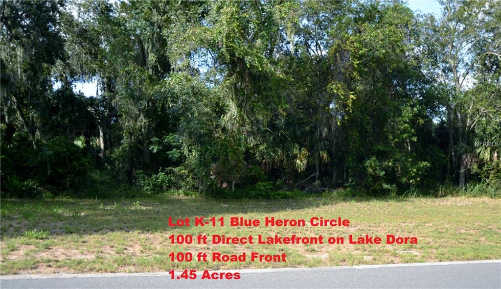 Lot K-11 BLUE HERON CIRCLE, TAVARES, Florida 32778, ,Vacant land,For sale,BLUE HERON CIRCLE,G4828255